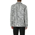 thumbnail image 4 of Unique Bargains Men's Leopard Animal Print Notched Lapel Slim Fit Blazer M White Black, 4 of 7