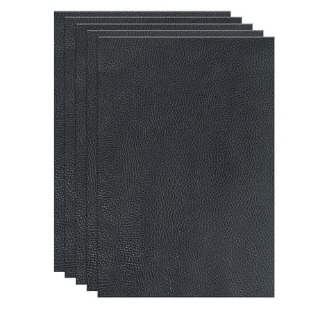 Uxcell 5Pcs Leather Hide, 12x8" Leather Pieces Artificial Cow Leathers for Craft, Dark Tone