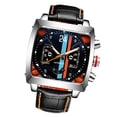 thumbnail image 2 of Reloj de pulsera mecánico automático de cuero para hombre, luminoso, informal, cuadrado, blanco y negro Yuarrent EL002804-02, 2 of 2