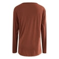 thumbnail image 5 of MIXUE Boho Tops For Women Autumn Winter Solid Color Round Neck Long Sleeve Casual Basic Soft Pullover Shirts For Women T Shirts Daily-Wear,Orange,S, 5 of 5