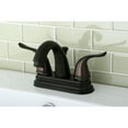 thumbnail image 2 of Kingston Brass KB5615YL Double-Handle 3-Hole Deck Mount 4-Inch Centerset Bathroom Faucet with Pop-Up Drain in Oil Rubbed Bronze, 2 of 5