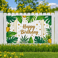 thumbnail image 7 of Tropical Leaf Pineapple Themed Happy Birthday Banner Party Decoration Background Backdrop Photography Props for Birthday Parties Celebrations and Photo Shoots, 7 of 7