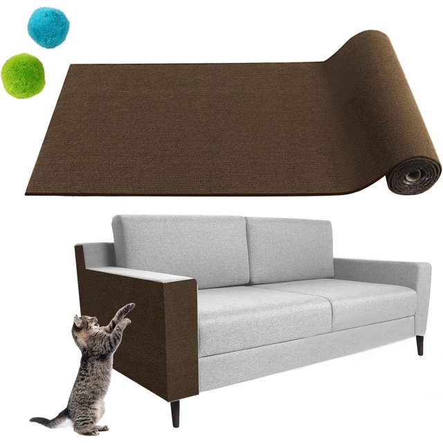 Alfombra rascadora para gatos Pawmingle, autoadhesiva, para escalar paredes, para sofás y esquinas (negra, 40 cm x 100 cm/15,7 x 39,4 pulgadas)