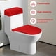 thumbnail image 3 of Juego de 2 tapas de inodoro y fundas de tanque, funda de tela a prueba de polvo para asiento de inodoro, parte inferior elástica, fácil de instalar, decoración de baño (blanco + rojo), 3 of 3