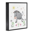 thumbnail image 3 of Stupell Industries Floral Baby Zebra Illustration Black Framed Giclee Art, design by Carla Daly, 24 x 24, 3 of 8