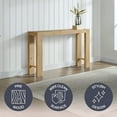 thumbnail image 3 of Alaterre Furniture Classic Solid Wood Console Table - 56in Modern Farmhouse Entryway Table, Lt Oak, 3 of 6