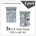 thumbnail image 3 of Ambesonne Owls Fitted Sheet Set 2 Pack All-Round Elastic, Cartoon&nbsp;Art of Woodland Birds, Full Size, Lavender Reseda Green, 3 of 3