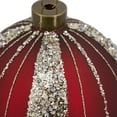 thumbnail image 2 of A&B Home Set of 6 Red Glass Ball Hanging Ornaments with Glitter Stripe 3.9" x 3.9" x 3.9, 2 of 8