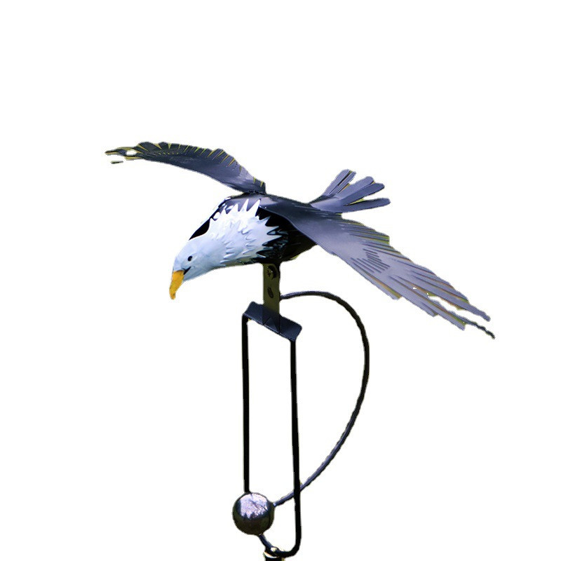 Pompotops Garden Patio Metal White Eagle Decoration, Outdoor Metal Wing