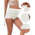 thumbnail image 3 of DARING DIVA Women's Plus Full Coverage High Waisted Ice Silk Underwear L White, 3 of 6