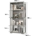 thumbnail image 2 of Display Cabinet with Glass Doors, 4-Tier Curio Cabinet with 3 Color Lights for Collectibles, Glass Display Case with Human Body Sensor, Gray, 2 of 9