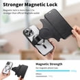 thumbnail image 4 of ELEHOLD Case for iPhone 15 Pro,2 in 1 Detachabl Wallet Plating Clear Case with Card Holder[Compatible with MagSafe Accessories],Black, 4 of 11