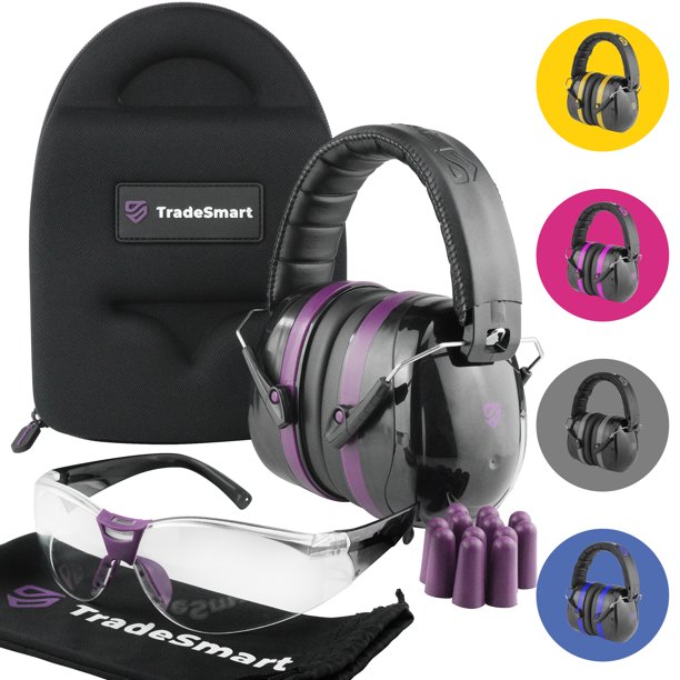 TRADESMART Hearing Protection for Shooting Range Passive Safety Ear Muffs & Safety Glasses