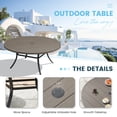 thumbnail image 4 of DIFY 63" Round Metal Patio Dining Table for 4, Outdoor Dining Table with Umbrella Hole, Black, 4 of 5