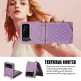 thumbnail image 6 of Tarise Crossbody Wallet Cover Case for Samsung Galaxy Z Flip 4 with Card Holder, Neck Strap/Shoulder Strap Kickstand Slim Purse Hidden Mirror Back Phone Cover for Samsung Z Flip 4 5G 6.7", Purple, 6 of 10