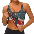 thumbnail image 3 of Balery Vintage American Flag Elephant Sujetadores deportivos con espalda cruzada para mujer, acolchados, sin costuras, de alto impacto, ideales para yoga, gimnasio, entrenamiento y fitness.-X-Large, 3 of 8