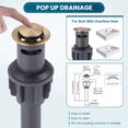 thumbnail image 2 of Wowow 4 in. Centerset Double Handle High Arc Bathroom Sink Faucet with Pop Up Drain in Gold, 2 of 8