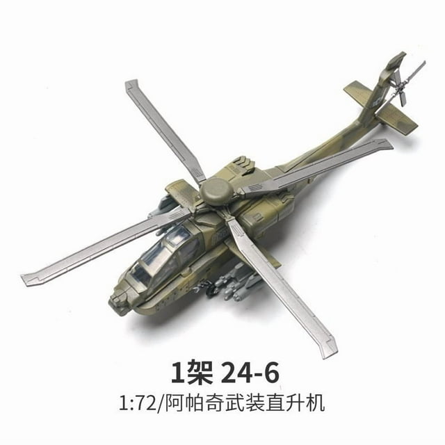 Modelo de helicóptero de ataque Apache AH-64 1:72, serie militar creativa, bloques de construcción, decoración, juguetes ensamblados para niños, regalos de navidad,NO.24-6( in bag )