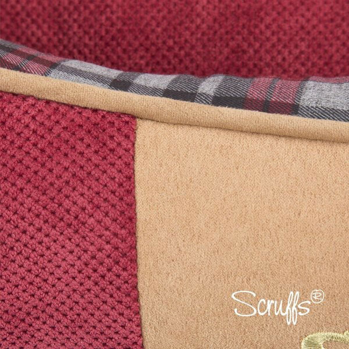 Scruffs® Highland Box Bed, Pet Bed, Machine Washable, Non-Slip Base, One-Piece, Soft-Walled Design (Small) - Red