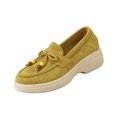 thumbnail image 3 of EKVAHL Women's Espadrille Loafers Slip-On Comfortable Shoes with Wood Bead Tassel Tie Round Toe Wedge Casual Loafers Non Slip Lightweight Daily Walking Footwear, 3 of 6