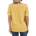 thumbnail image 2 of Deep V-neck Women Short Sleeved Casual Solid Colro T-shirt Tops, 2 of 2