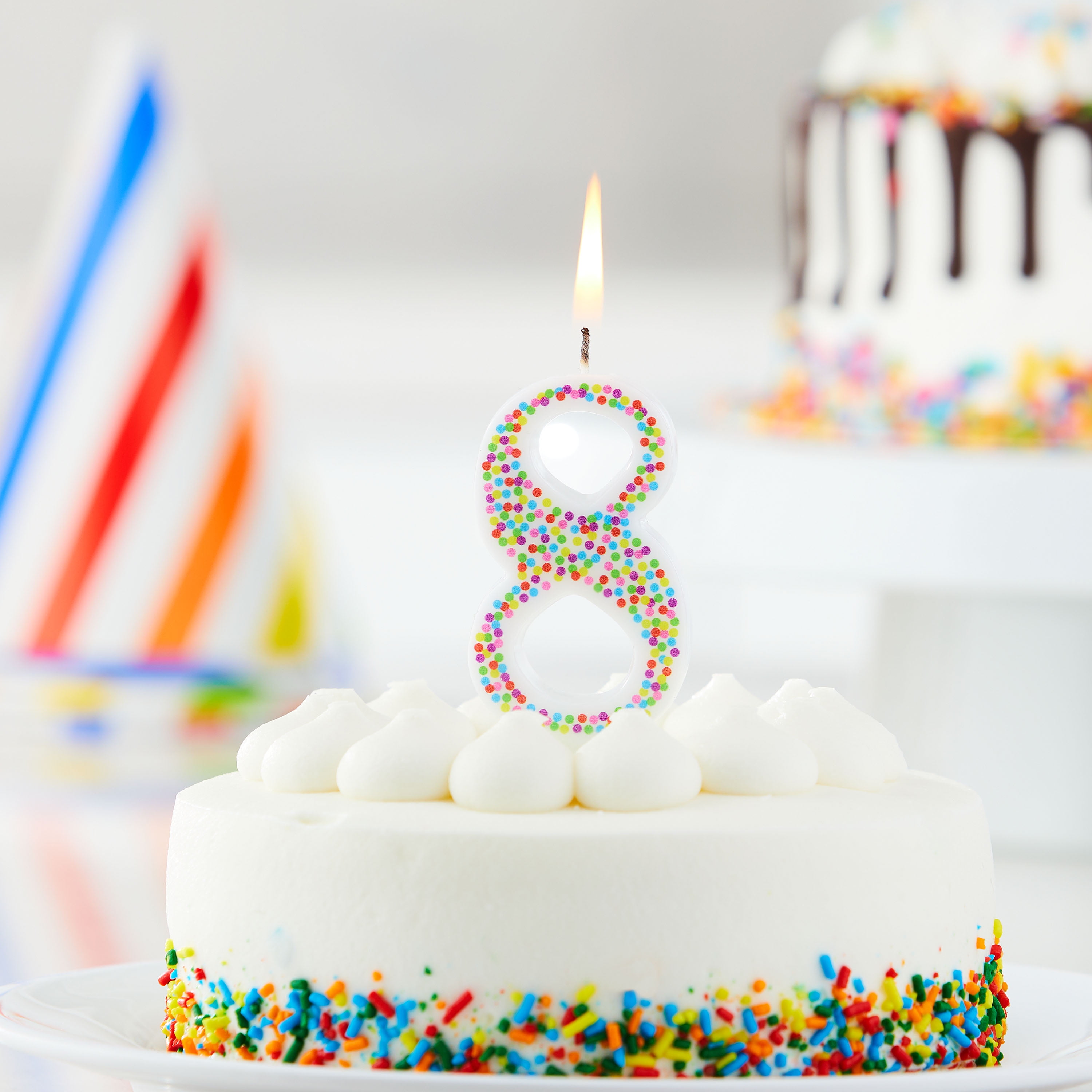Great Value Birthday Party Candle, Multicolor, Number 8
