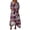 Purple, variant on Lovzfmll Women's V Neck Short Sleeve Rolled Sleeve Ruffle Hem Vintage Floral Print Pocket Maxi Sundress, Loose Casual Dress Blue, L