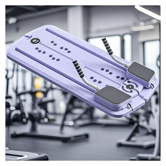 FitAtHome Portable Exercise Equipment for Strength & Toning - Pilates Board, Ski Machine, Ab Wheel, Resistance Training - Purple