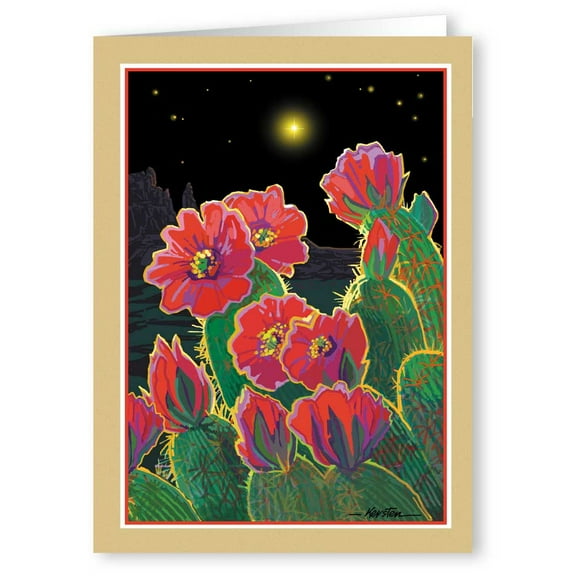 Christmas Cactus in the Desert - Western Christmas Cards - 18 Cards and 19 Envel