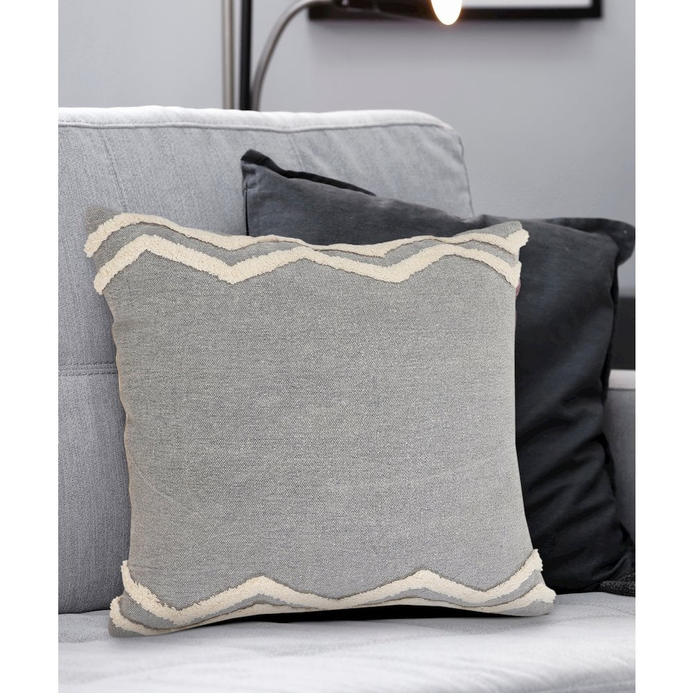 Harlow Hill Sindy 20"x 20" Charcoal Chevron Cotton Adult Decorative Throw Pillow