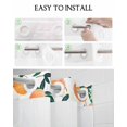 thumbnail image 5 of No Hook Shower Curtain with Snap in Liner, Orange Tangerines Leaves Flower Twig White Hotel Shower Curtains for Bathroom, Washable Shower Curtain Liner Set with Mesh Top Window, 72"x96", 5 of 6