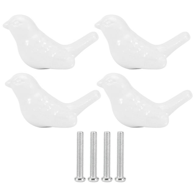 Cabinet Pulls, Furniture Handle 4 Set Drawer Handles, Ceramic Knobs Drawers Kitchen Cupboards For Cabinets Chests White