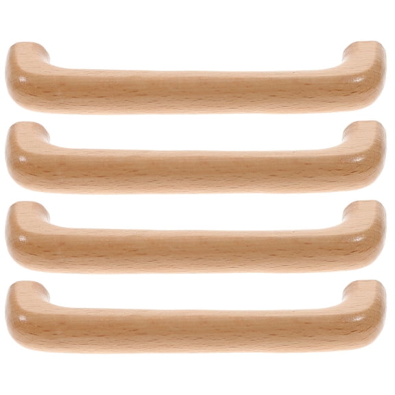 SEWCHICS Set of 4 Modern Cabinet Pulls with Beech Wood Finish, Perfect for Homeowners and Furniture Upgrade