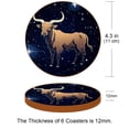 thumbnail image 3 of Constellation 6pcs Round Microfiber Leather Coasters, 11x11 cm/4.3x4.3 in - Premium Table Drink Coasters Set for Home and Office, 3 of 6