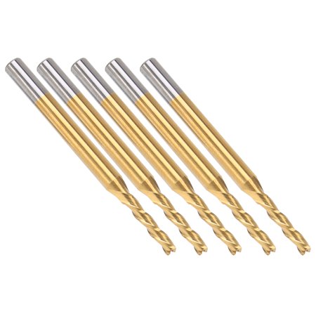 

3-Flute Flat End Milling Cutter 5Pcs Ti Plating Durable End Milling Cutter 0.1inch PCB For Engraving Milling Drilling