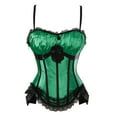 thumbnail image 2 of Grebrafan Corset Top Women Padded Push up Bridal Bustier Green 5XL, 2 of 5