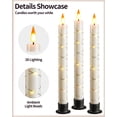 thumbnail image 2 of Conjunto de 3 Velas de Ventana Sin Llama de 24 cm con Control Remoto, 2 of 7