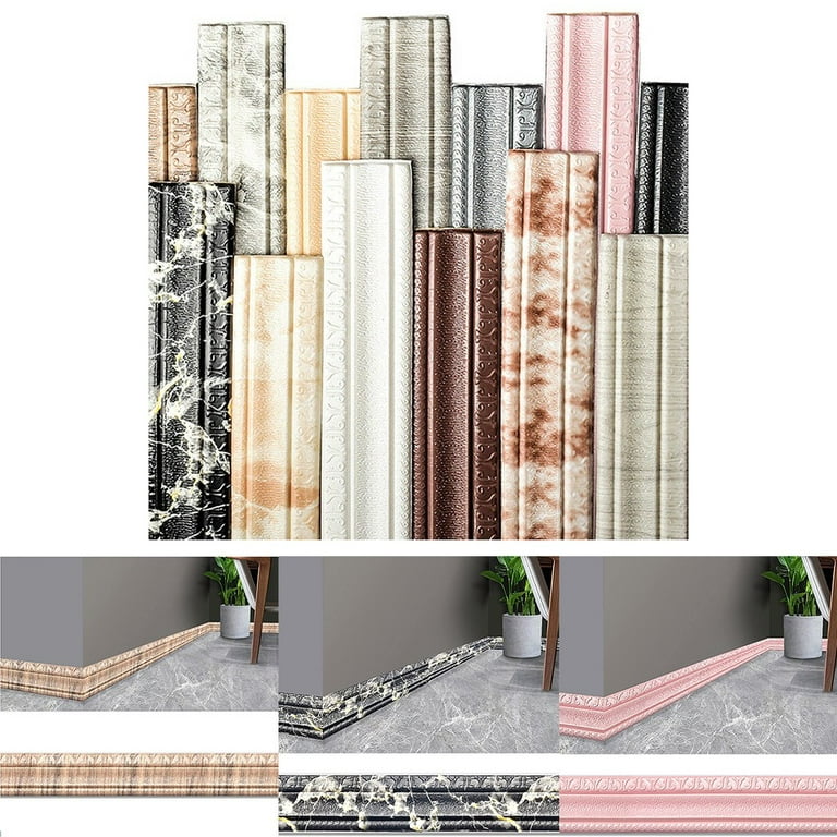 7.5ft Self Adhesive Flexible Foam Molding Trim, 3D Sticky Decorative Wall Lines Wallpaper Border for Home, Office, Hotel DIY Decoration