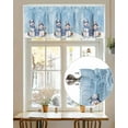 thumbnail image 2 of Blue Christmas Snowman Friends Kitchen Valances for Windows Winter Trees Snowflakes Valance Curtains&nbsp; for Kitchen /Living Room/Bedroom/ Bathroom Decor, 54"x18 " ,Rod Pocket 1 Panel,, 2 of 7