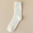 thumbnail image 6 of MKOSPLRT Winter Warm Home Sleeping Socks for Ladies White Plush Thick Flannel Fleece Mid‑Calf Floor Socks Cozy Fluffy Casual House Socks Night Rest Indoor Lounging, 6 of 8