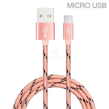 Verizon LG Pulse Premium High Quality 10 Feet Braided Hot Pink Fast Micro USB Data Sync + Charging
