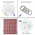 thumbnail image 5 of Red White Waterproof Fabric Shower Curtain,Modern Abstract Waves Water Ripple Striped Waterproof Fabric Shower Curtain for Bathroom Curtains Bathtubs Hotel Shower Curtains with 12 Hooks Stall 48x72in, 5 of 8