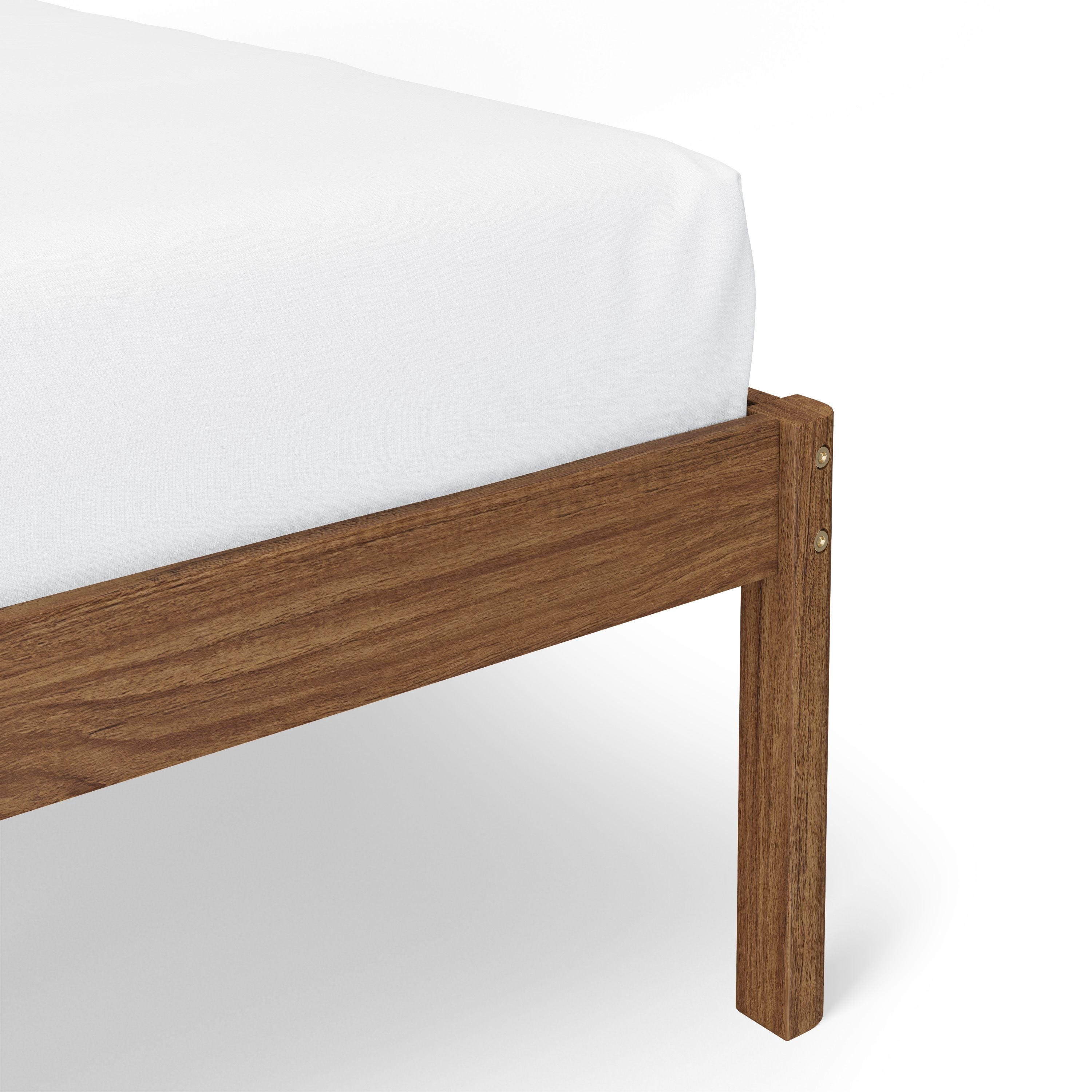 Mainstays Kids Full Size Wood Platform Bed Frame, Walnut