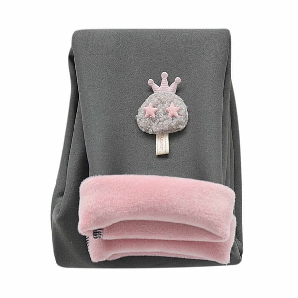Leggings Para Niños Medias Para Bebés Otoño Invierno Niñas Hongos Bordado Lateral Gato Leggings Pantalones Recortados Gris Odeerbi LM103-2490
