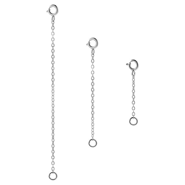 Healifty 3pcs S925 Sterling Silver Chain Extenders Necklace Bracelet