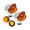 Amber, variant on 2X 18 LED Amber Chrome Single Face Auxiliary Watermelon Lights Visor Pedestal Utility Turn Signal Marker Lights Single Stud 3.5" Round