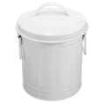 thumbnail image 1 of Table Garbage Bucket Metal Trash Can Table Waste Bin with Lid Small Flower Pot, 1 of 8