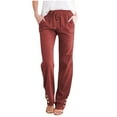 thumbnail image 2 of Conairie Baggy Sweatpants For Women Straight Fashion Open Bottom Athletic Pantss With Drawstring Casual Pull On Sport Trousers With Pocket Wine XXL, 2 of 4