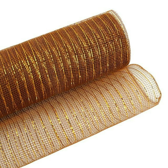 WMGHA Deco Mesh 10 In x 30FT Metallic Foil Burlap Deco Mesh Fabric for DIY Crafts Christmas Tree New Year Wreath Swags and Decorating,Party Decor Craft Supply,Office&Stationery DIY Accessories
