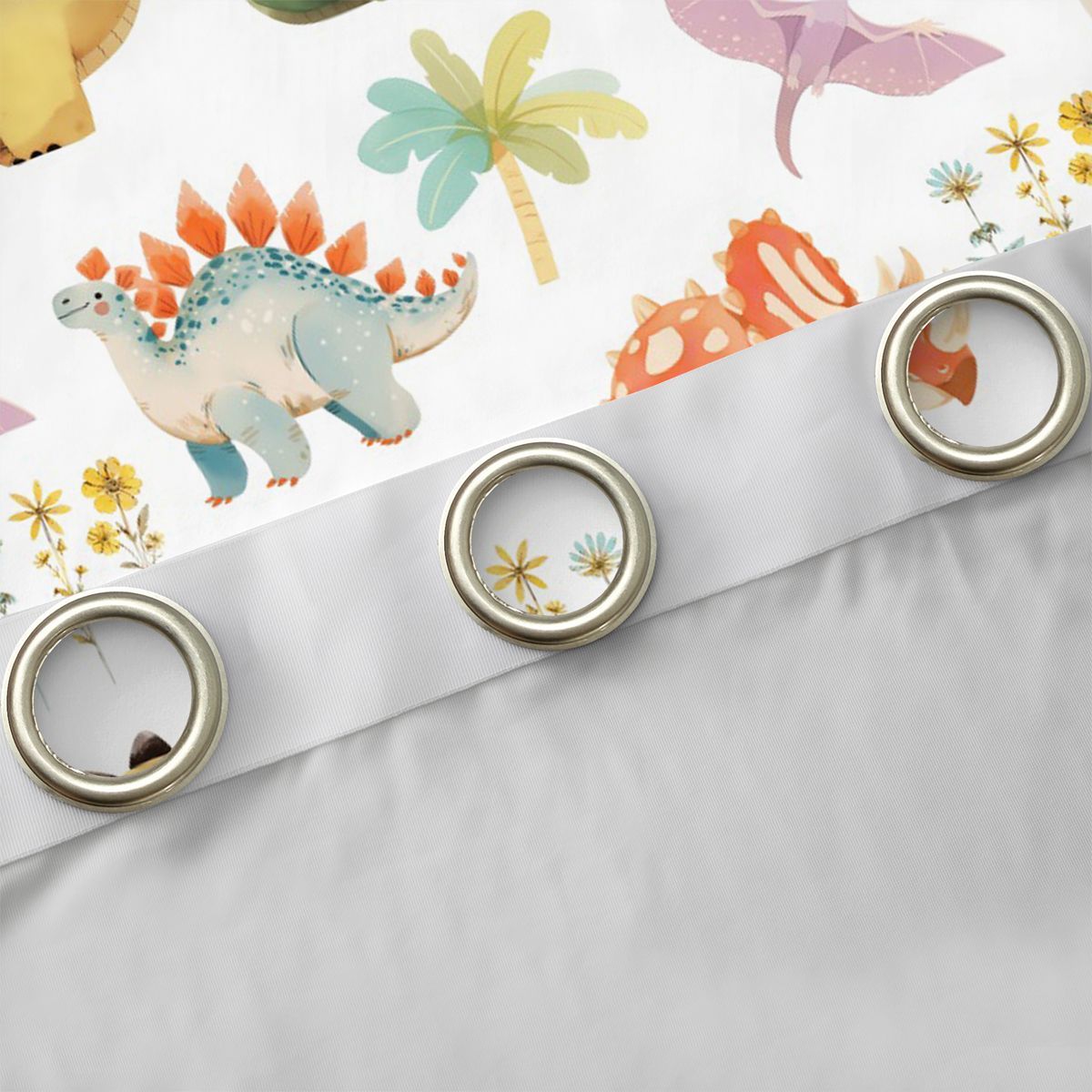 Castle Fairy Boys Girls Kawaii Dinosaurs Curtains Pack of 2 (42x84 Each),Colorful Jungle Animal Curtains Blackout,Cartoon Flowers Wildlife Bedroom Curtains,Super Cozy Room Decor